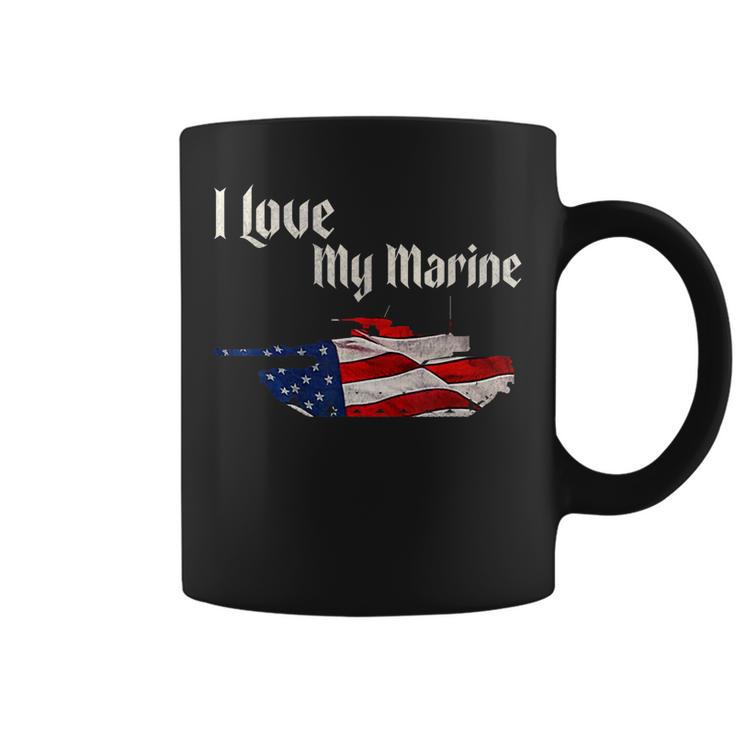 Distressed Support Military I Love My Marine Flag Marine Coffee Mug