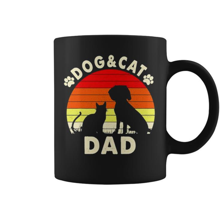 Dog And Cat Dad Vintage Retro Coffee Mug