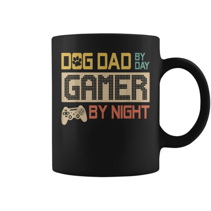 Dog Dad By Day Gamer By Night Vintage Fathers Day  Coffee Mug