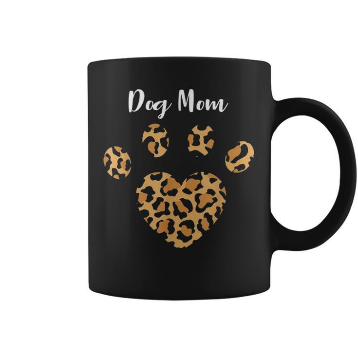 Dog Mom Leopard Paw Dog Gift Mens Womens Girls Boys Coffee Mug
