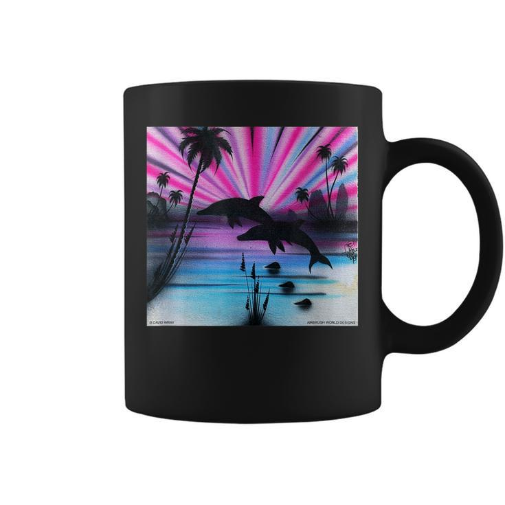 Dolphin Airbrush Painting Sea Creature Ocean Animal Gift  Coffee Mug