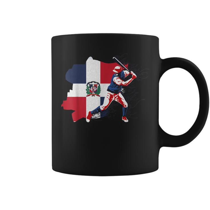 Dominican Republic Flag Baseball PlayerSports Coffee Mug