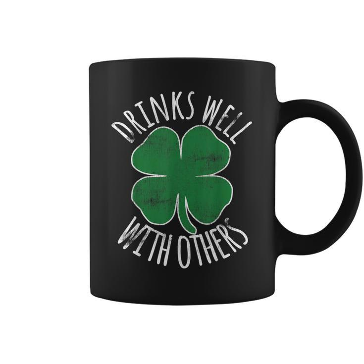 Drinks Well With Others St Patricks Day Drunk Beer Funny  Coffee Mug