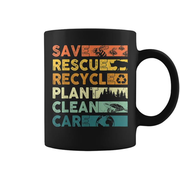 Earth Day 2023 Save Bees Rescue Animals Recycle Plastics  Coffee Mug