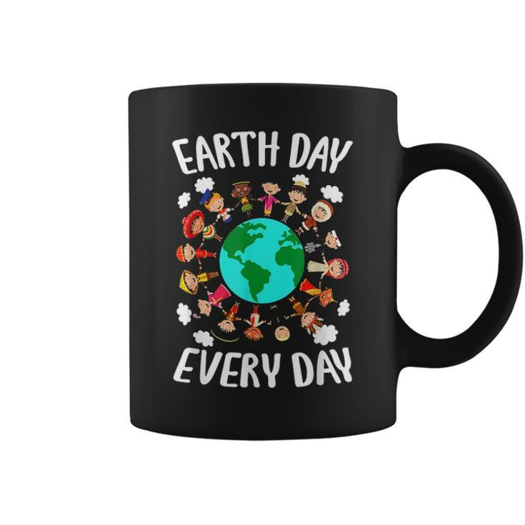 Earth Day Everyday All Human Races To Save Mother Earth 2021 Coffee Mug