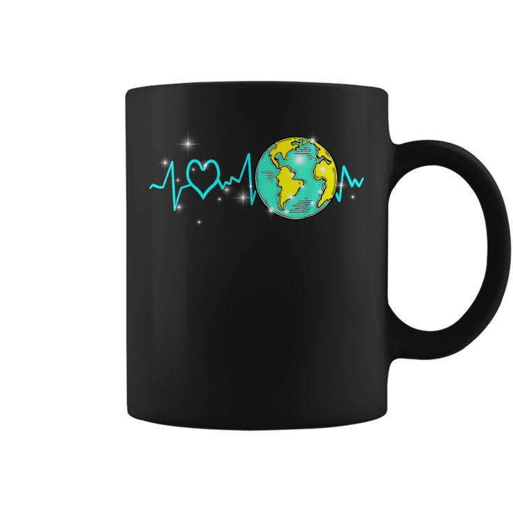 Earth Day Heartbeat Recycling Climate Change Activism  Coffee Mug