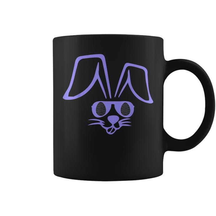 Easter Bunny Face With Shades Funny Rabbit Face In Sunglass  Coffee Mug