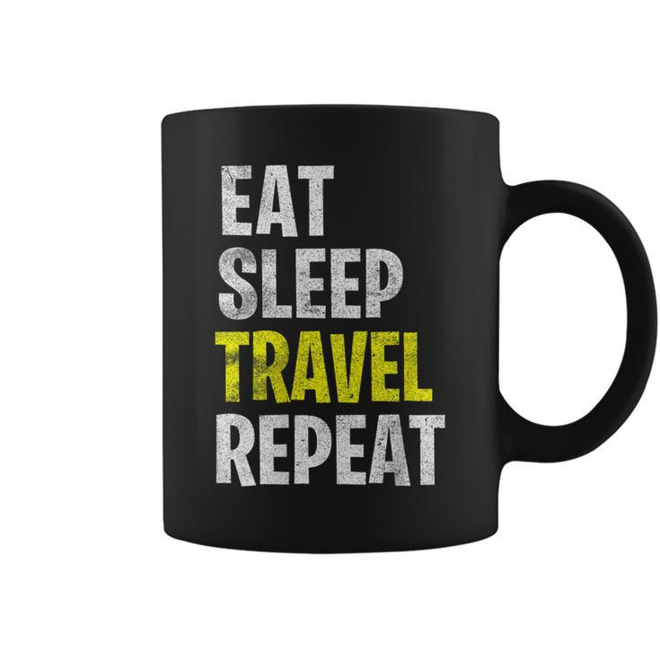 Eat Sleep Travel Repeat  Vacation Holiday Funny Gift Coffee Mug