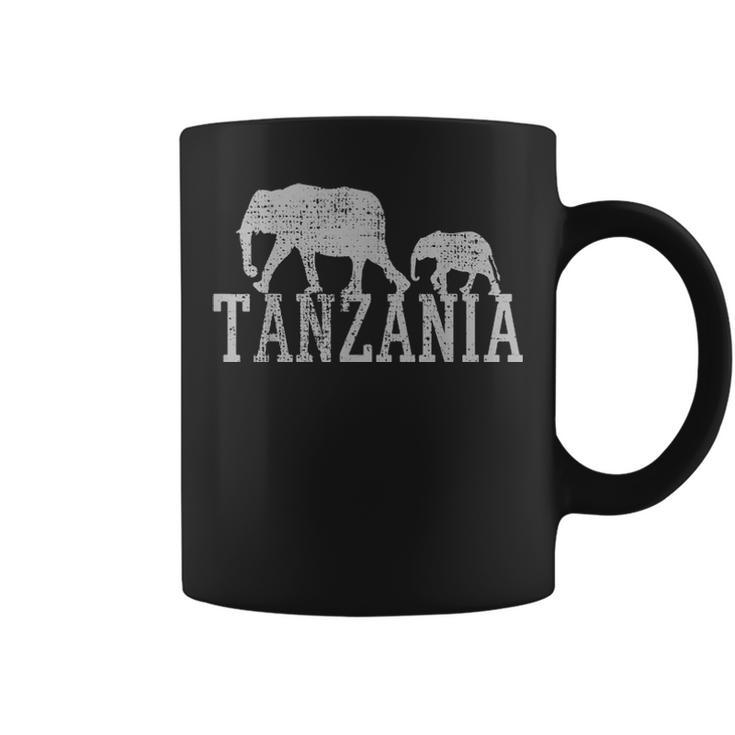 Elephant Family Baby Mother Dad Africa Tanzania Vintage Coffee Mug