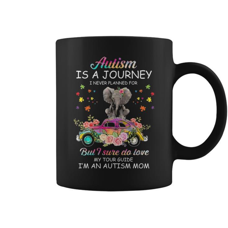 Elephant Riding Truck Funny Autism Awareness Gift For Mom Coffee Mug