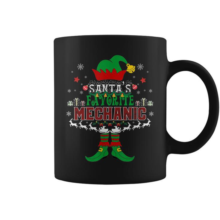 Elf Xmas Santas Favorite Mechanic Ugly Sweater Gift Coffee Mug