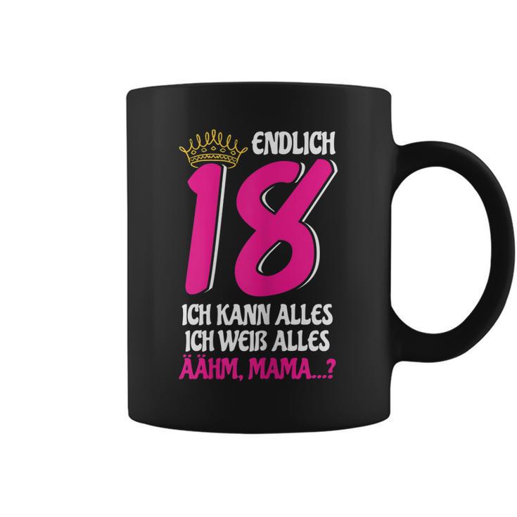 Endlich 18 Tassen für Damen, Lustiges Volljährig Mädchen Geburtstagsshirt