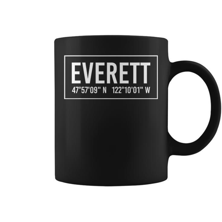 Everett Wa Washington Funny City Coordinates Home Roots Gift Coffee Mug