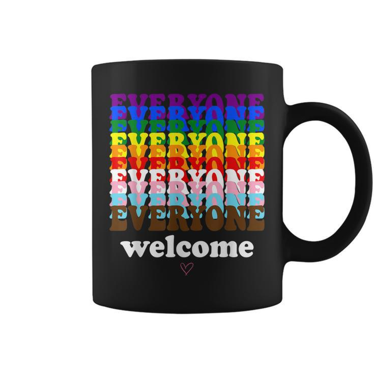 Everyone Is Welcome Here Pride Month Lgbtq Rainbow Gay Pride  Coffee Mug