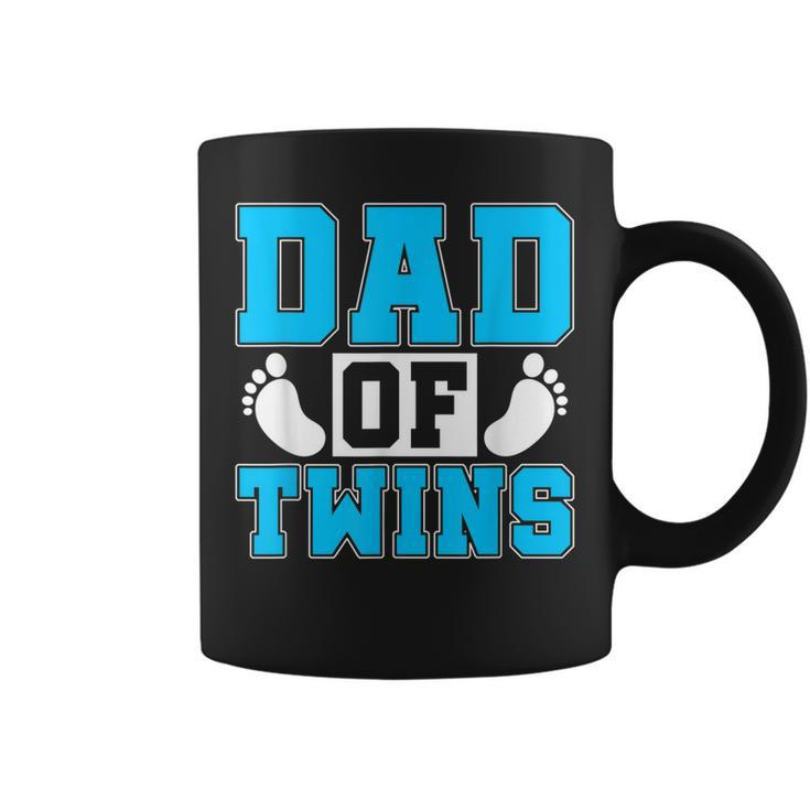 Family Twins Daddy Cute Footprint Dad Of Twins Twin Parents Coffee Mug