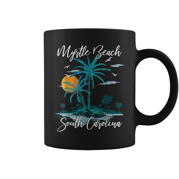 Family Vacation Retro Sunset South Carolina Myrtle Beach  Coffee Mug