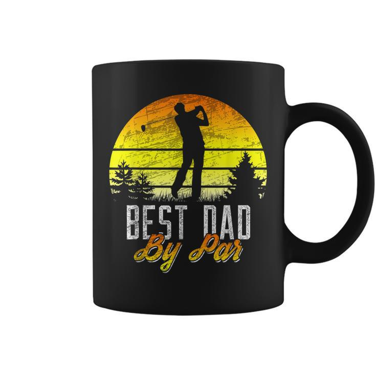 Fathers Day Best Dad By Par Funny Golf Pun Golfer Gift For Mens Coffee Mug