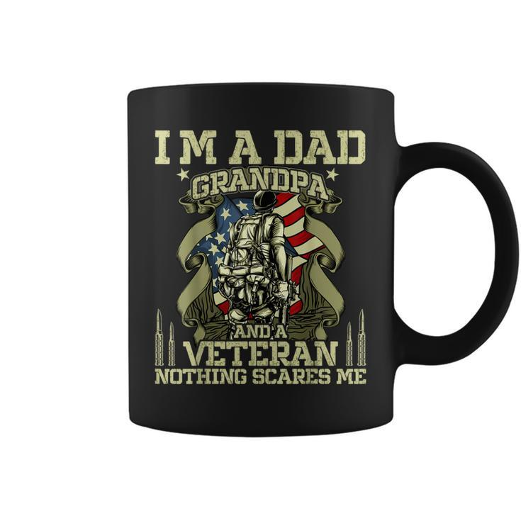 Fathers Day | 4Th Of July | Im A Dad Grandpa And A Veteran  Coffee Mug