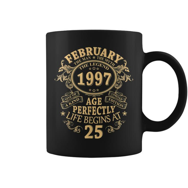 February 1997 The Man Myth Legend 25 Year Old Birthday Gifts Coffee Mug