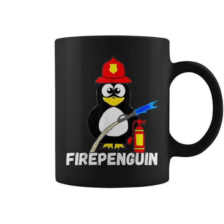 Fire Fighter Penguin Fireman Water Bird Firefighter  Coffee Mug