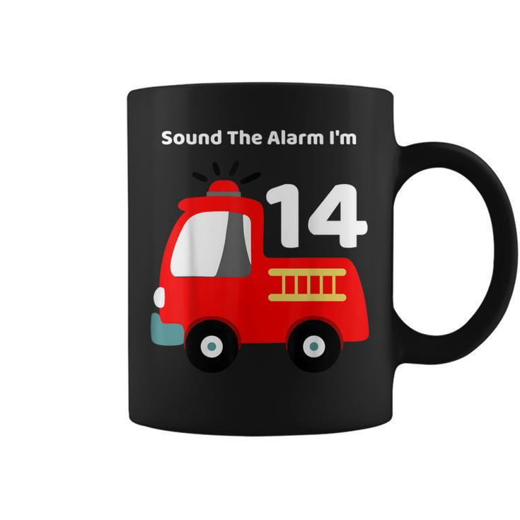 Fire Fighter Truck 14 Year Old Birthday | 14Th Bday  Coffee Mug