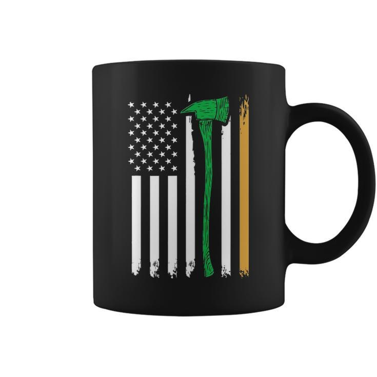 Firefighter American Flag Irish Ireland Fireman Gifts Coffee Mug