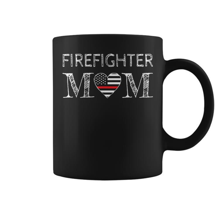 Firefighter Mom Mother Support The Thin Red Line Flag Son Coffee Mug