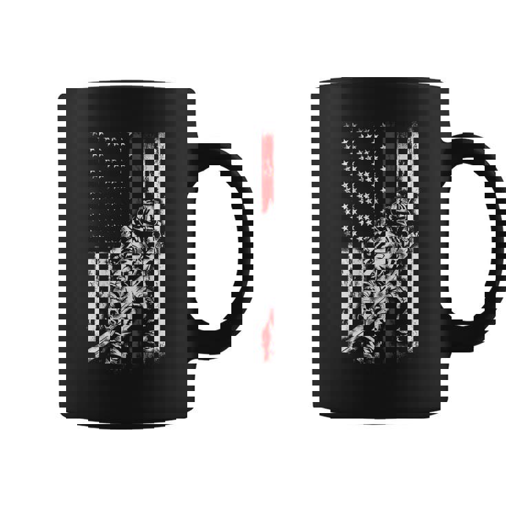 Firefighter Red Us Patriotic Funny Fireman American Flag  Coffee Mug