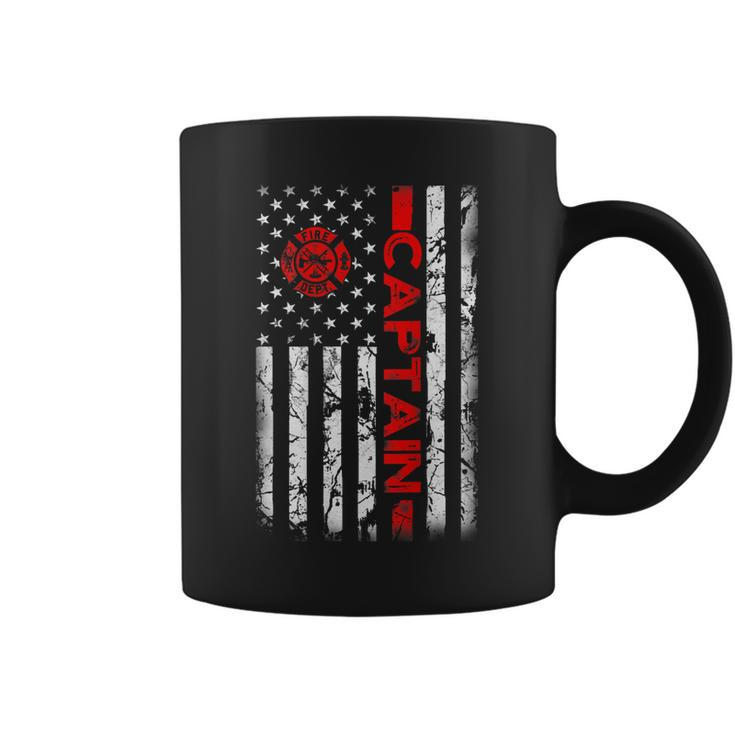 Firefighter Usa Flag Gifts Patriotic Fire Captain Chief  Coffee Mug