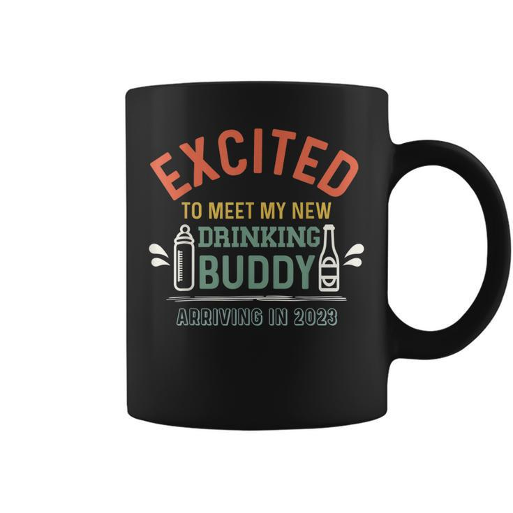 First Time Grandpa 2023 New Baby Announcement Drinking Buddy Gift For Mens Coffee Mug