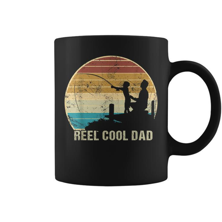 Fishing Reel Cool Dad Father And Son Fathers Day Vintage  Coffee Mug