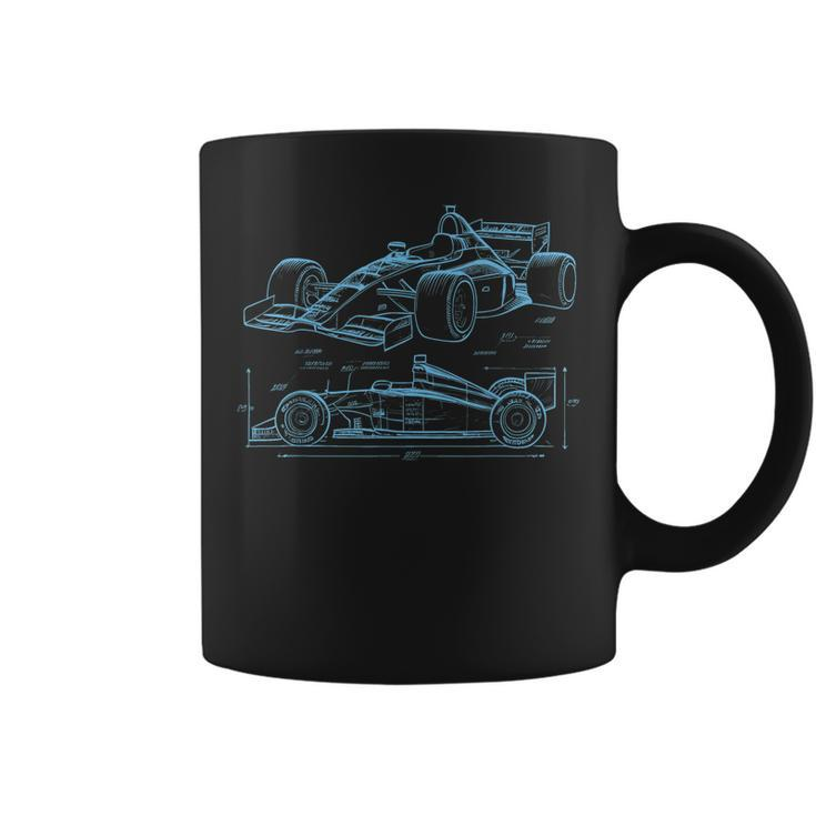 Formula Racing Car Silhouette Mechanic Car Guys Coffee Mug