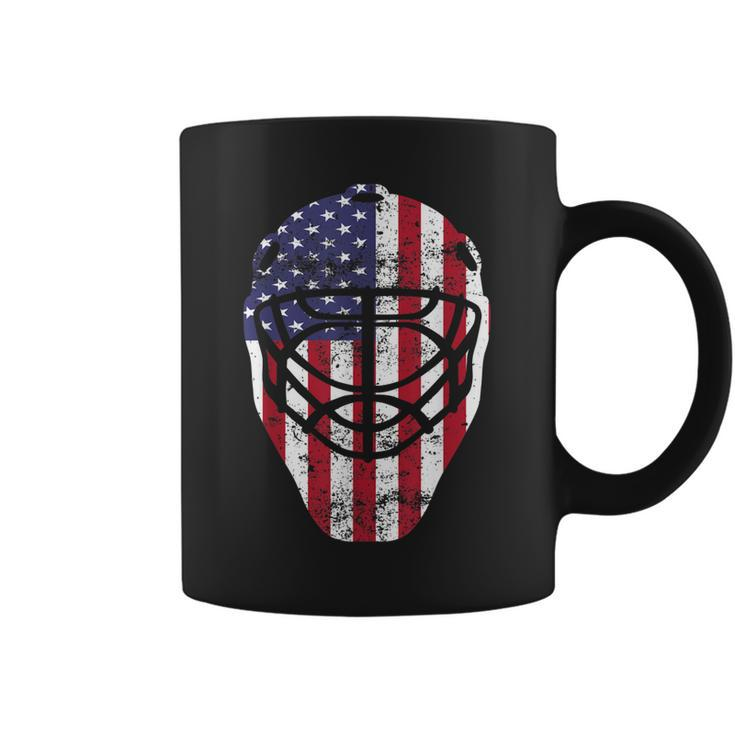 Fourth Of July 4Th Hockey Goalie Mask American Flag Usa Men  Coffee Mug
