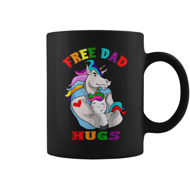 Free Dad Hugs Lgbt Gay Pride Unicorn Fathers Day Coffee Mug