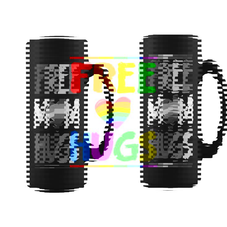 Free Mom Hugs Lgbt Lgbtq Pride Month Rainbow Mom Support  Coffee Mug