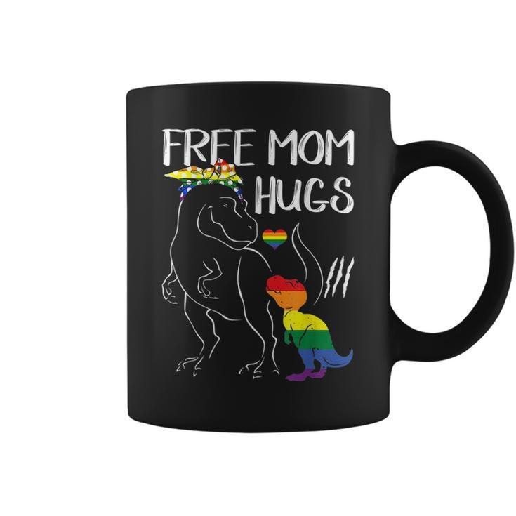 Free Mom Hugs Lgbt Pride Mama Dinosaur Rex  Gift V2 Coffee Mug