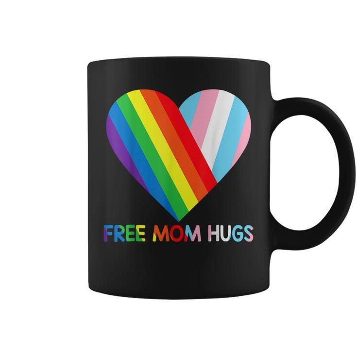 Free Mom Hugs Lgbt Pride Transgender Rainbow Flag  Coffee Mug
