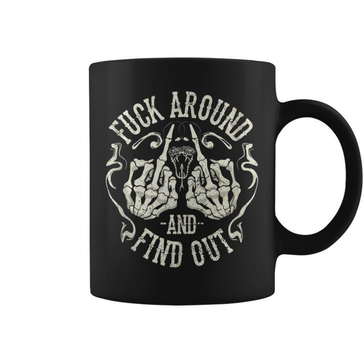 Fuck Around And Find Out Middle Finger Snake Head With Smoke  Coffee Mug