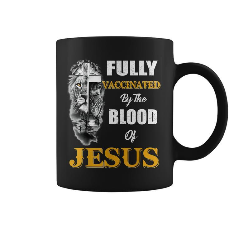 Fully Vaccinated By The Blood Of Jesus Lion Cross Christian  V2 Coffee Mug