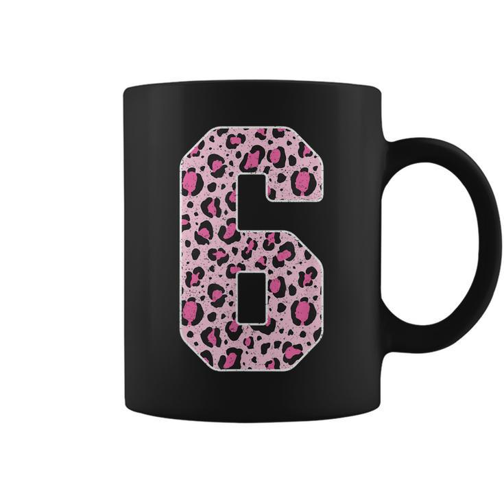 Funny 6 Years Old Gift Retro 6Th Birthday Leopard Print  Coffee Mug