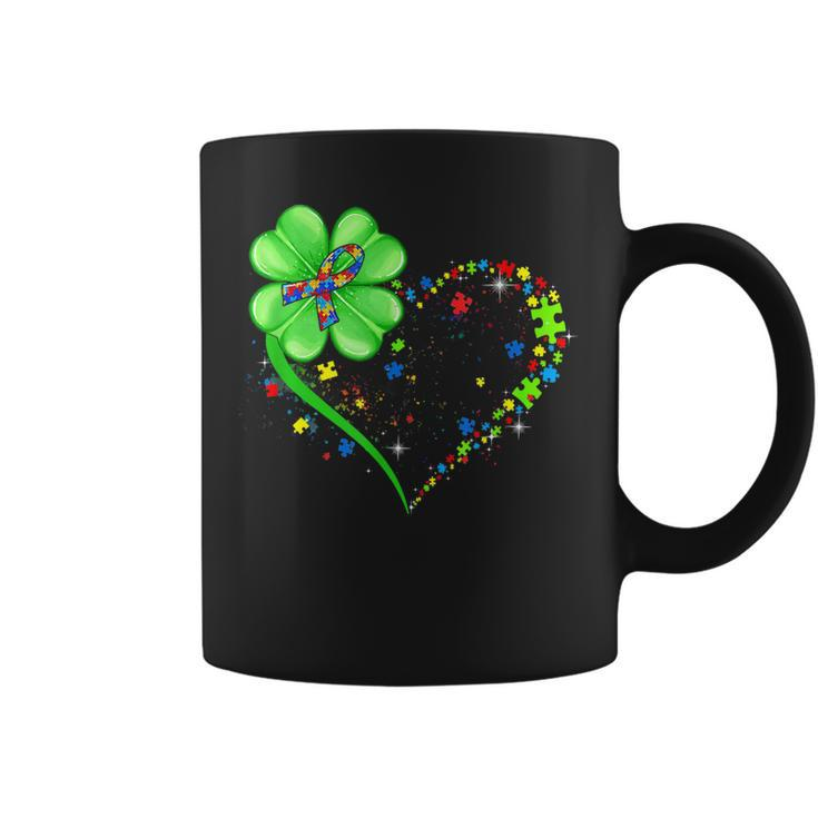 Funny Autism St Patricks Day Clover Autism Mom Boy  Coffee Mug