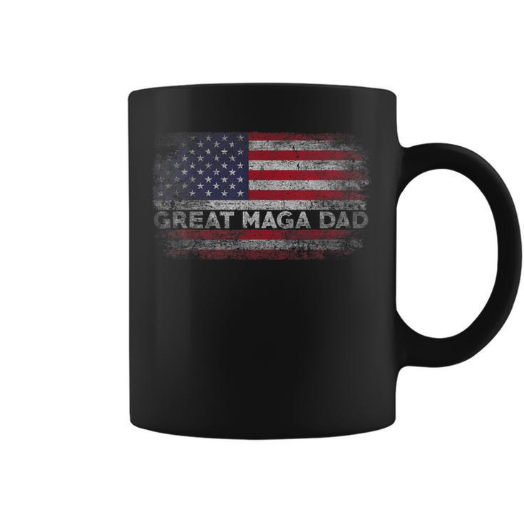 Funny Donald Trump Fathers Day Great Maga Dad Usa Flag Coffee Mug