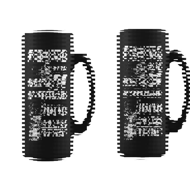 Funny Fishing HuntingGift Men Dad Father Distressed Coffee Mug