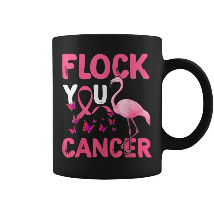 Funny Flock You Flamingo Cancer Breast Cancer  Coffee Mug