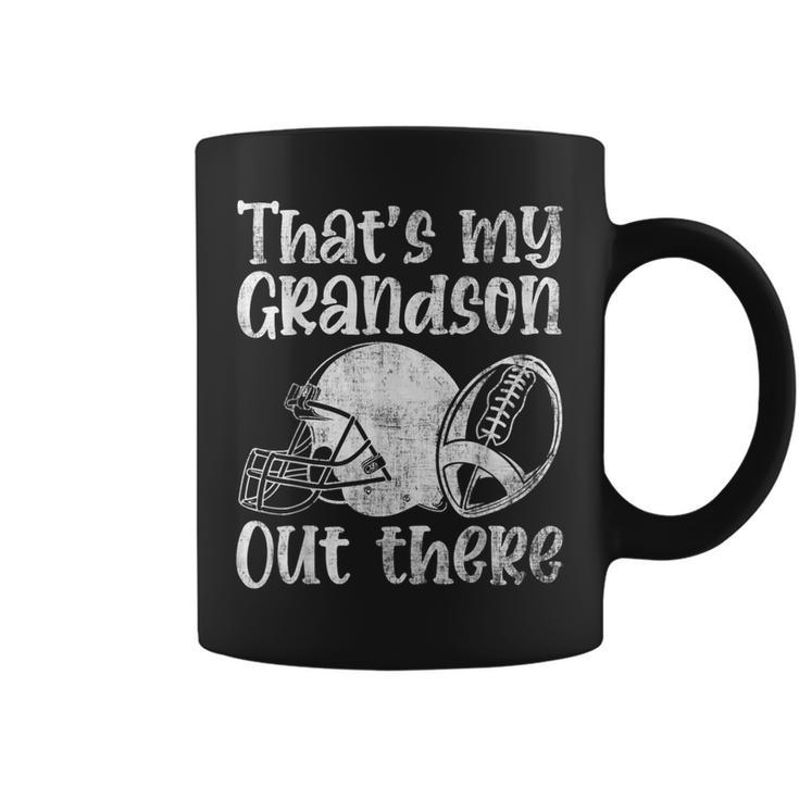 Funny Football Grandma Grandpa Thats My Grandson Out There Coffee Mug