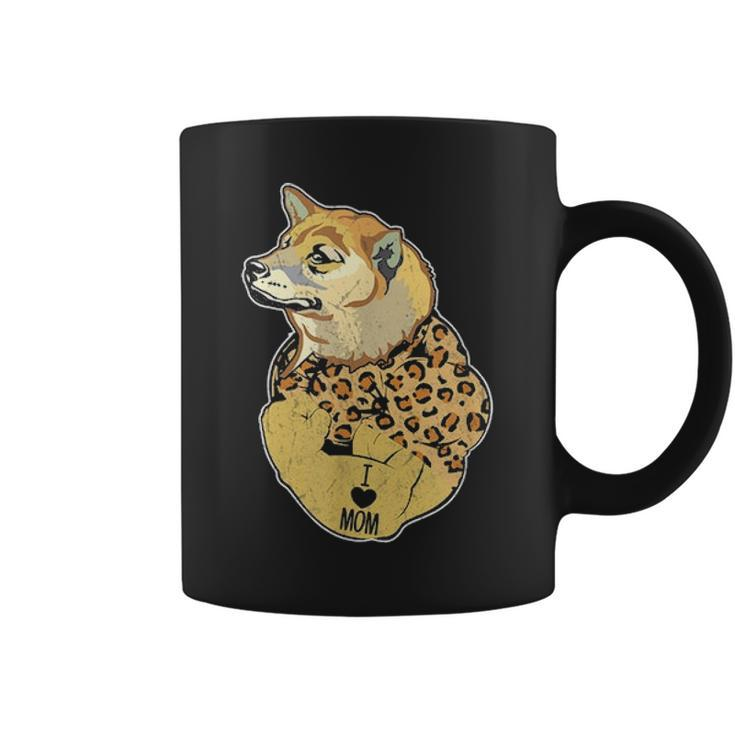 Funny Leopard Dog Shiba Mom Costume Mothers Day Gift Coffee Mug