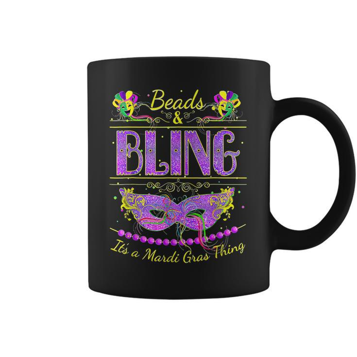 Funny Mardi Gras  Beads And Bling Its A Mardi Gras  Coffee Mug