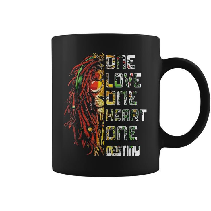 Funny One Love One Heart Retro Bob  Marley Love Music Coffee Mug