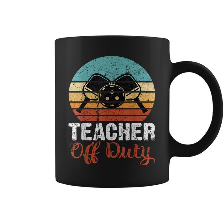 Funny Pickleball Teacher Off Duty Retro Vintage 70S 80S  Coffee Mug