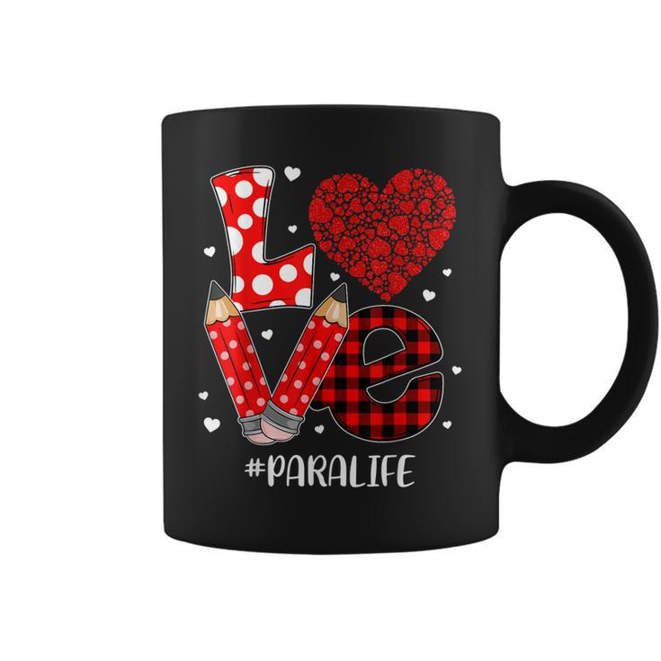 Funny Plaid Heart Love Para Life Valentine Day Christmas  Coffee Mug
